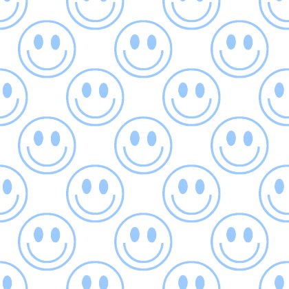 Baby Blue Smiley Faces On White Background Seamless Background Image