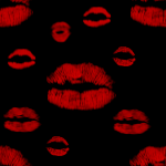 Black Background graphic Red lips Kisses Zingerbug image