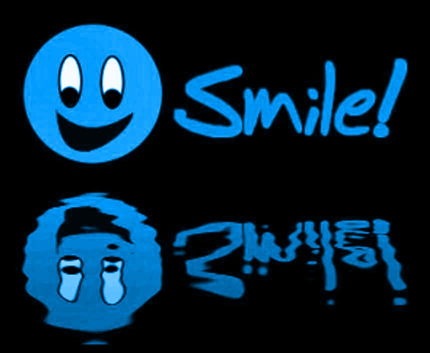 cool smiley face backgrounds. MySpace Reflecting Blue Smile